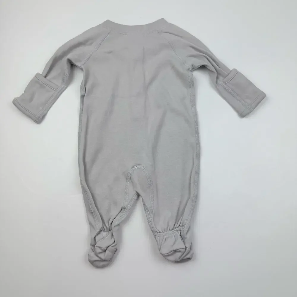 Hanna Andersson Organic Gray Footed Sleeper, Size Newborn
